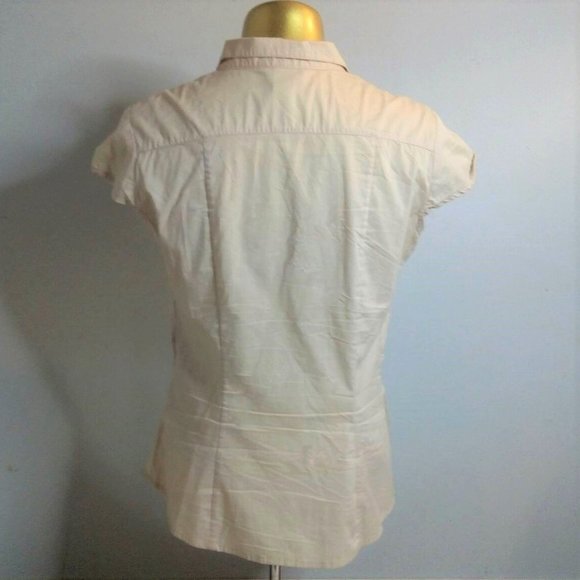 H&M Button-up Short-sleeved Collared Top - Picture 3 of 8